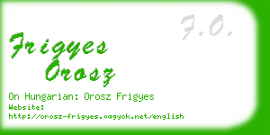 frigyes orosz business card